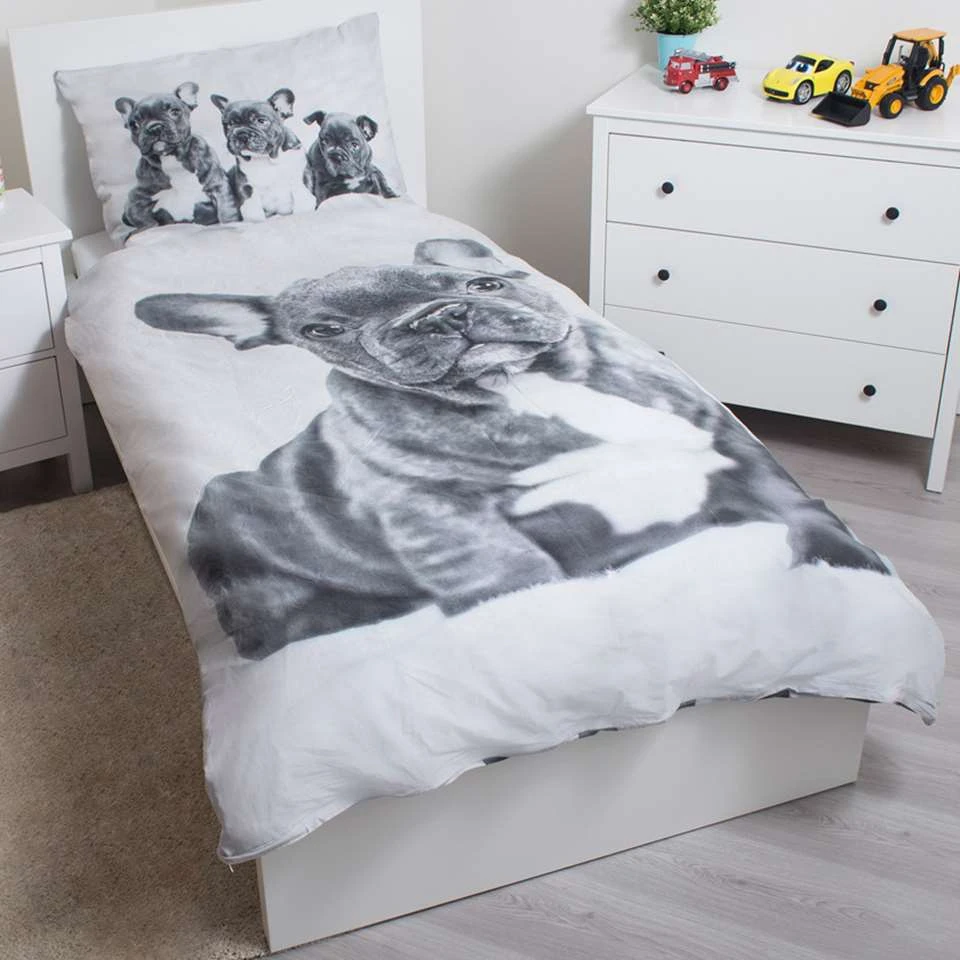 Animal Pictures Bulldog - Dekbedovertrek - Eenpersoons - 140 X 200 Cm - Multi 4 Animal Pictures Bulldog - Dekbedovertrek - Eenpersoons - 140 X 200 Cm - Multi - Afbeelding 2