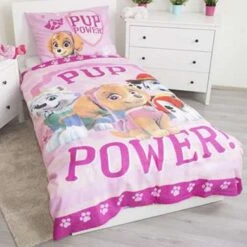 PAW Patrol Pup Power Dekbedovertrek - Eenpersoons - 140x200 Cm - Roze -Kwaliteit Geselecteerde Dekbedovertrekkenwinkel 1284376640 0101