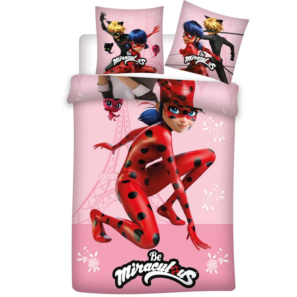 Miraculous Dekbedovertrek Duo - Eenpersoons - 140 X 200 Cm - Roze 4 Miraculous Dekbedovertrek Duo - Eenpersoons - 140 X 200 Cm - Roze - Afbeelding 2