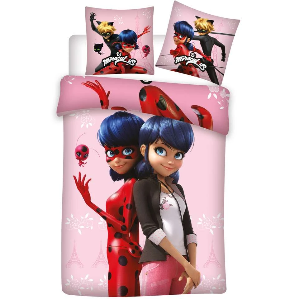 Miraculous Dekbedovertrek Duo - Eenpersoons - 140 X 200 Cm - Roze 3 Miraculous Dekbedovertrek Duo - Eenpersoons - 140 X 200 Cm - Roze