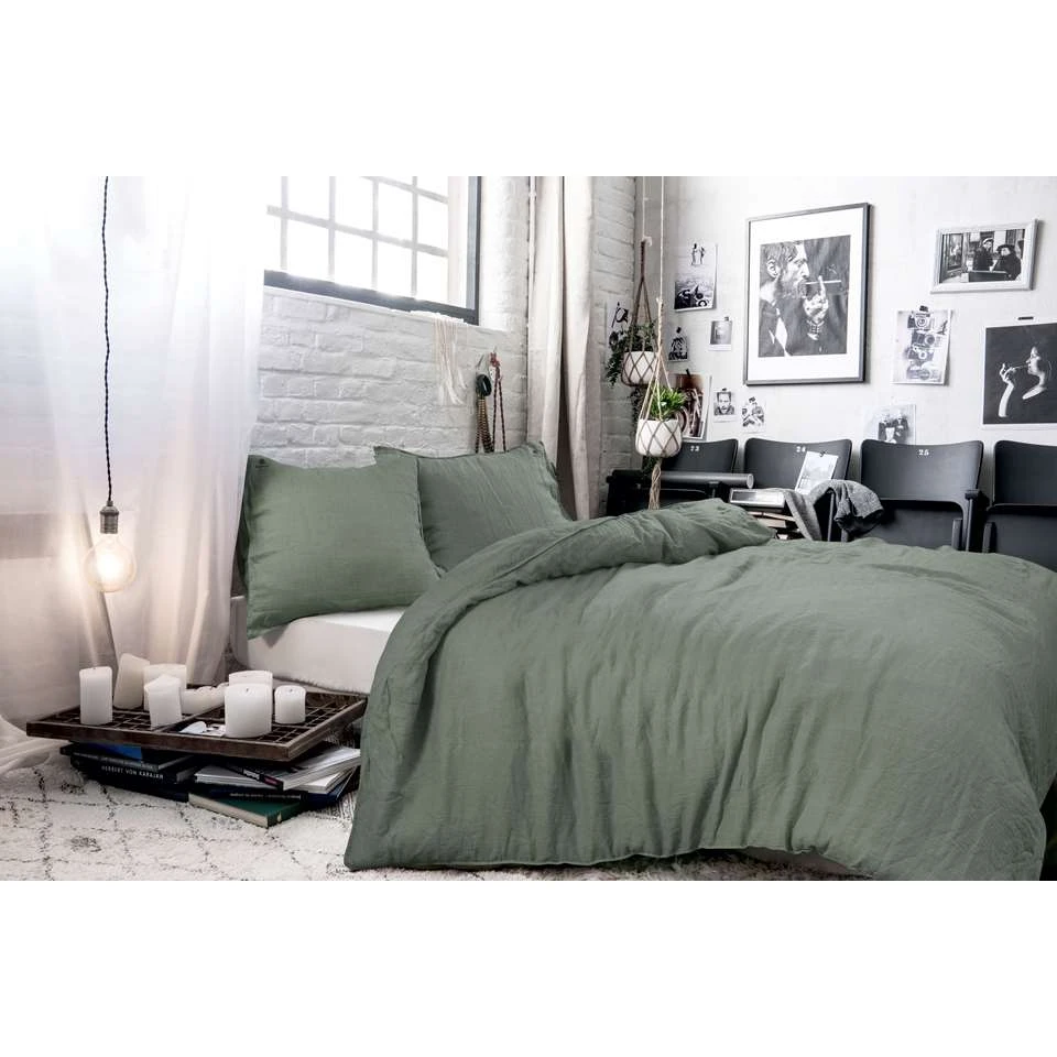 BLCKOUT Alabama - Linnen - Dekbedovertrek - 240x200/220 Cm - Groen 4 BLCKOUT Alabama - Linnen - Dekbedovertrek - 240x200/220 Cm - Groen - Afbeelding 2