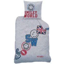 Smiley World Spirit Dekbedovertrek - Eenpersoons - 140 X 200 Cm - Grijs -Kwaliteit Geselecteerde Dekbedovertrekkenwinkel 1621261583 0102