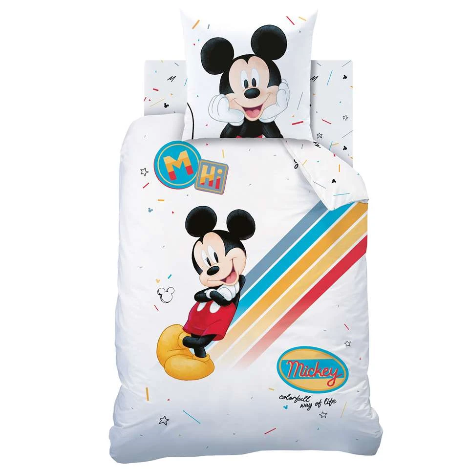 Disney Mickey Mouse Colourful - Dekbedovertrek-140x200cm 5 Disney Mickey Mouse Colourful - Dekbedovertrek-140x200cm - Afbeelding 3