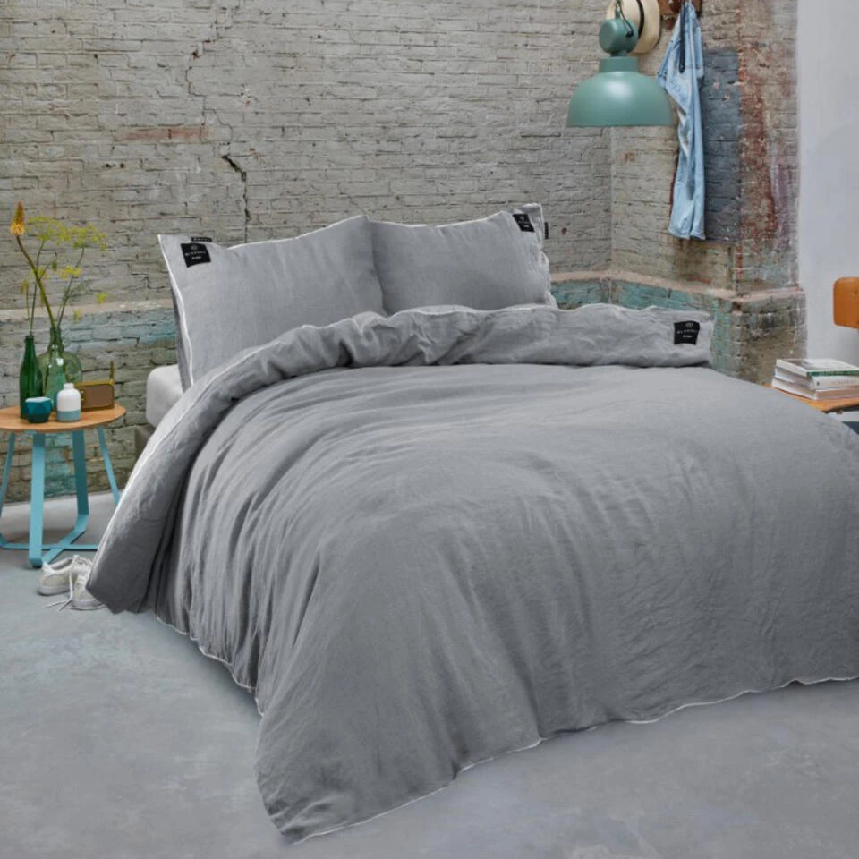 BLCKOUT Ohio - Linnen - Dekbedovertrek - 240x200/220 Cm - Blauw 4 BLCKOUT Ohio - Linnen - Dekbedovertrek - 240x200/220 Cm - Blauw - Afbeelding 2