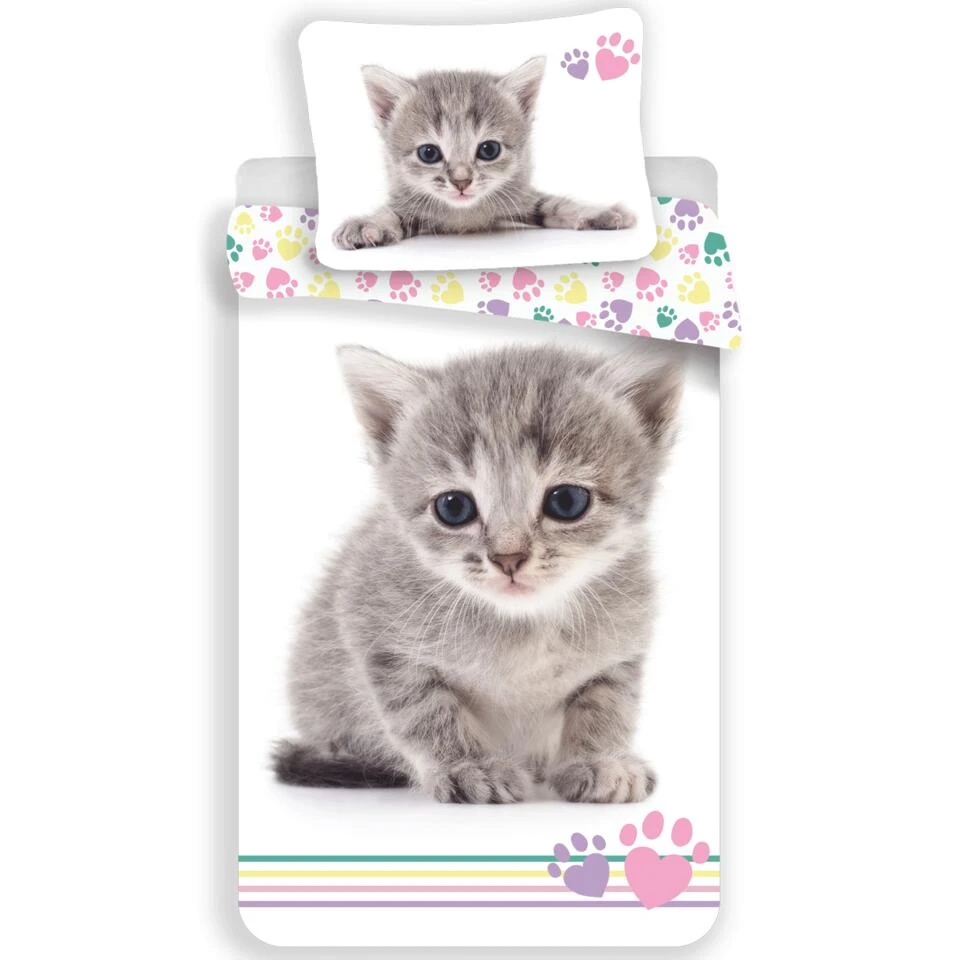 Animal Pictures Kitten Dekbedovertrek - Eenpersoons - 140 X 200 Cm - Katoen 3 Animal Pictures Kitten Dekbedovertrek - Eenpersoons - 140 X 200 Cm - Katoen