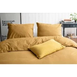 Walra Dekbedovertrek Vintage Cotton - Mosterd - 240x200/220 Cm -Kwaliteit Geselecteerde Dekbedovertrekkenwinkel 31105474 9050 1