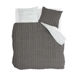 Walra Dekbedovertrek More Dashes - Antraciet - 200x200/220 Cm -Kwaliteit Geselecteerde Dekbedovertrekkenwinkel 31105585 0001