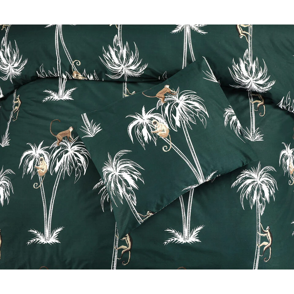 Comfort Dekbedovertrek Nya Palmbomen - Groen - 140x200/220 Cm 4 Comfort Dekbedovertrek Nya Palmbomen - Groen - 140x200/220 Cm - Afbeelding 2