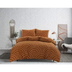 Comfort Dekbedovertrek Sendai Grafisch - Caramel - 140x200/220 Cm -Kwaliteit Geselecteerde Dekbedovertrekkenwinkel 31105995 9050