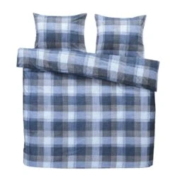 Comfort Dekbedovertrek Jona Ruiten - Blauw/antraciet - 200x200/220 Cm