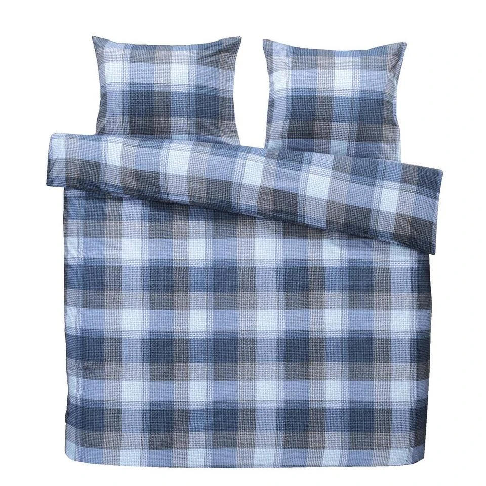 Comfort Dekbedovertrek Jona Ruiten - Blauw/antraciet - 200x200/220 Cm 3 Comfort Dekbedovertrek Jona Ruiten - Blauw/antraciet - 200x200/220 Cm