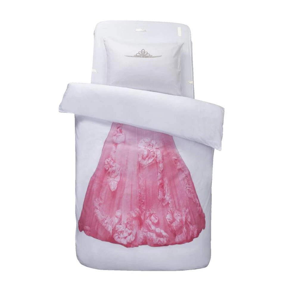 Comfort Dekbedovertrek Belle Prinses - Wit/roze - 140x200 Cm 6 Comfort Dekbedovertrek Belle Prinses - Wit/roze - 140x200 Cm - Afbeelding 4