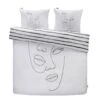 Dindi Home Dekbedovertrek Tender Tattoo Grafisch - Wit - 200x200/220 Cm