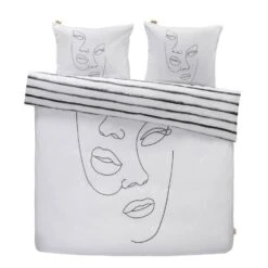 Dindi Home Dekbedovertrek Tender Tattoo Grafisch - Wit - 200x200/220 Cm