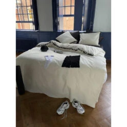 Dindi Home Dekbedovertrek Fleeky Fringes Effen - Wit - 140x200/220 Cm -Kwaliteit Geselecteerde Dekbedovertrekkenwinkel 31106100 9051