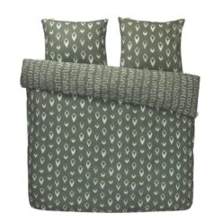 Walra - Dekbedovertrek Remade Turned Cones - 240x220 Cm - Groen